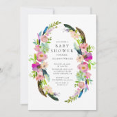 Boho Tribal Wreath Baby shower Uitnodiging (Voorkant)