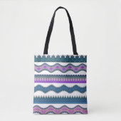 Boho Tribal Zigzag Pattern Tote Bag (Voorkant)