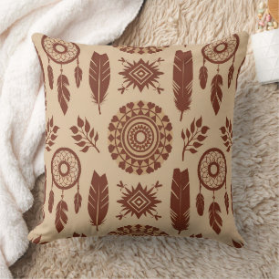 Boho Tribale Abstracte Patroon Aardse Geometrie Kussen