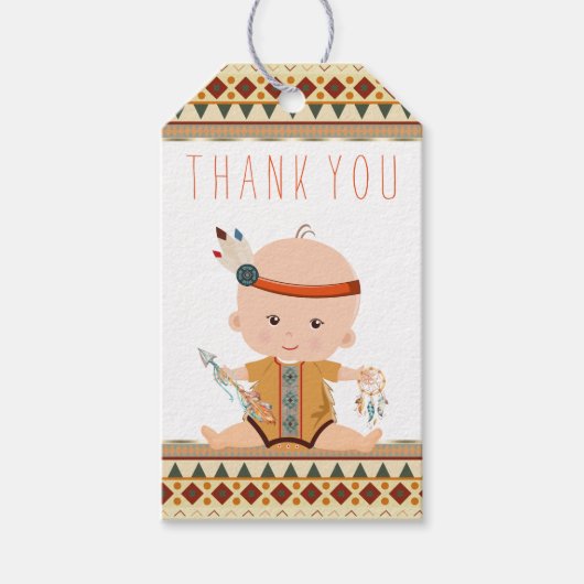 Boho Tribale Baby Shower Cadeautags Cadeaulabel (Voorkant)