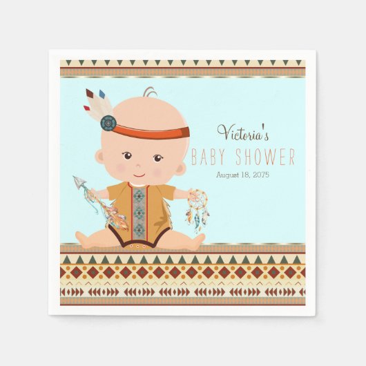 Boho Tribale Baby Shower Servetten (Voorkant)