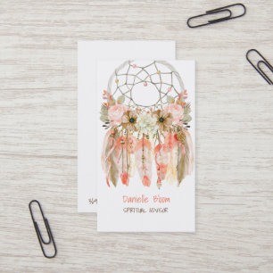 Boho Tribale Droomvanger Pijlen Veren Bloemen Visitekaartje