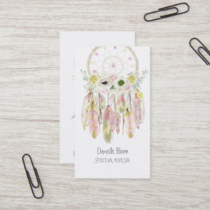 Boho Tribale Droomvanger Pijlen Veren Bloemen Visitekaartje