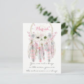 Boho Tribale Droomvanger Veren Bloemen Native Briefkaart (Staand voorkant)