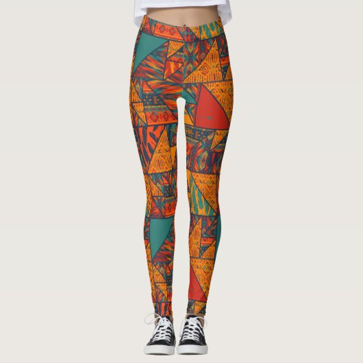 Boho Tribale Etnische Chic Leggings (Voorkant)