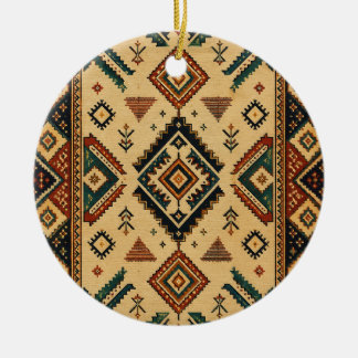 Boho Tribale Geometrische Patroon Keramische Kerst Keramisch Ornament