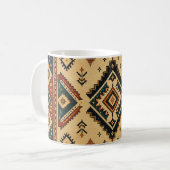 Boho Tribale Geometrische Patroon Koffiemok | Rust (Voorkant links)