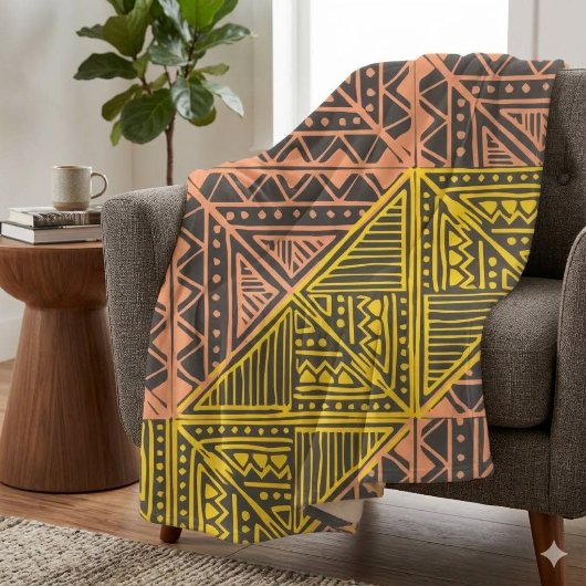 Boho Tribale Geometrische Patroon - Mudcloth Aztek Fleece Deken