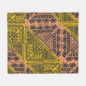 Boho Tribale Geometrische Patroon - Mudcloth Aztek Fleece Deken (Voorkant (Horizontaal))
