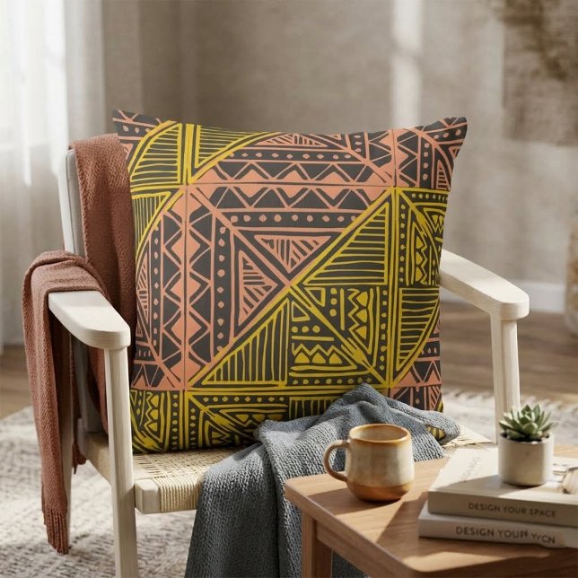 Boho Tribale Geometrische Patroon - Mudcloth Aztek Kussen (Creator heeft geüpload)