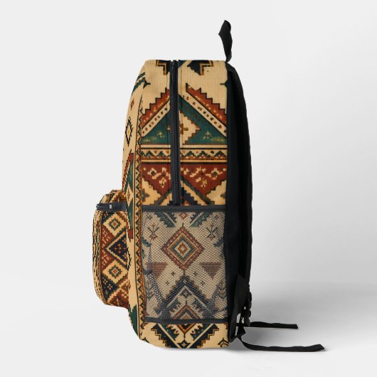 Boho Tribale Geometrische Patroon Rugzak | Ethnisc (Rechts)