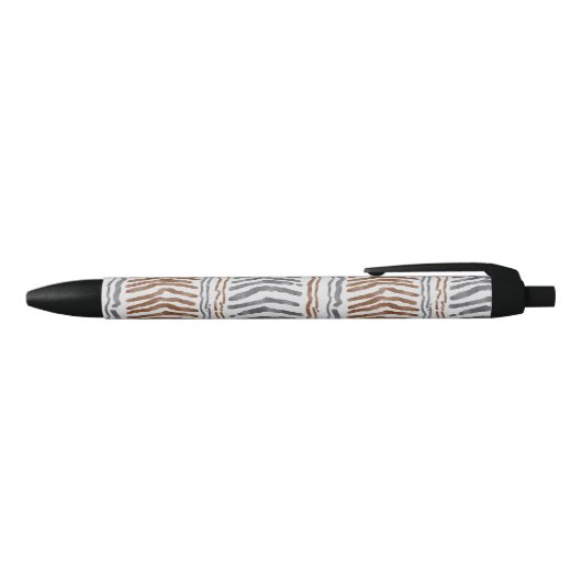 Boho Tribale Gestreepte Balpen Zwarte Inkt Pen (Bovenkant)