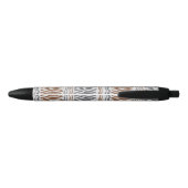 Boho Tribale Gestreepte Balpen Zwarte Inkt Pen (Achterkant)