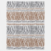 Boho Tribale Gestreepte Fleece Deken (Voorkant)