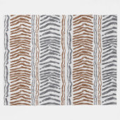 Boho Tribale Gestreepte Fleece Deken (Voorkant (Horizontaal))