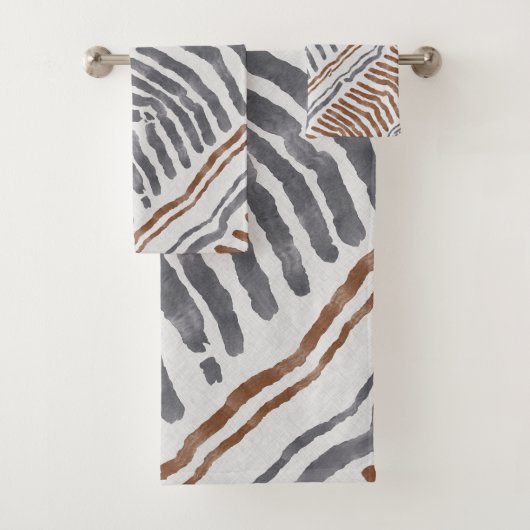 Boho Tribale Gestreepte Handdoekenset Bad Handdoek (Insitu)