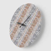Boho Tribale Gestreepte Ronde Wandklok (Hoek)
