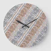 Boho Tribale Gestreepte Ronde Wandklok (Voorkant)