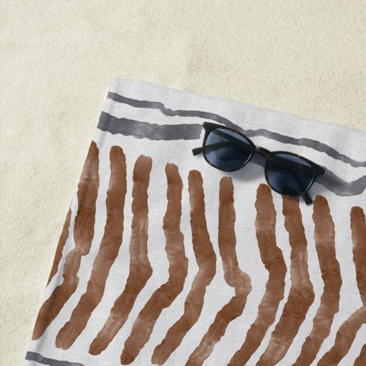 Boho Tribale Gestreepte Strandtowel Strandlaken (In situ)