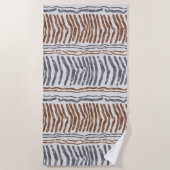 Boho Tribale Gestreepte Strandtowel Strandlaken (Voorkant)