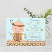 Boho Tribale Jongens Baby Shower Kaart (Staand voorkant)