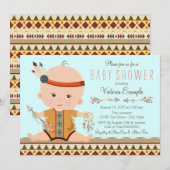 Boho Tribale Jongens Baby Shower Kaart (Voorkant / Achterkant)