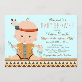 Boho Tribale Jongens Baby Shower Kaart