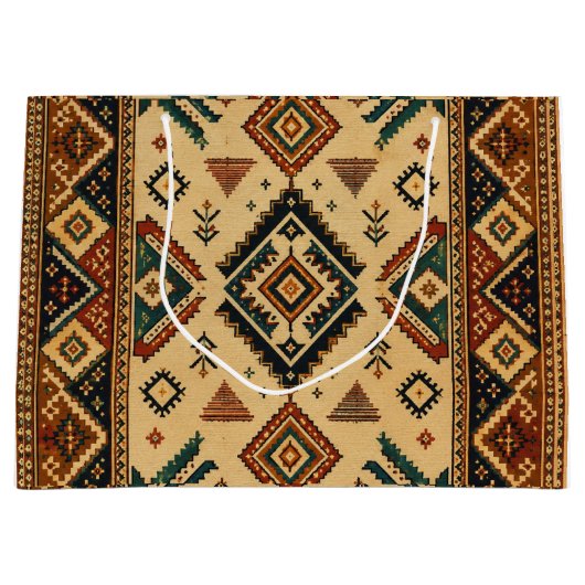 Boho Tribale Kilim Patroon Cadeautas | Rustieke Zu (Voorkant)