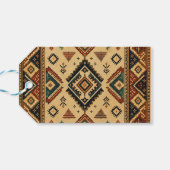 Boho Tribale Kilim Patroon Cadeautas | Rustieke Zu Cadeaulabel (Achterkant Horizontaal)