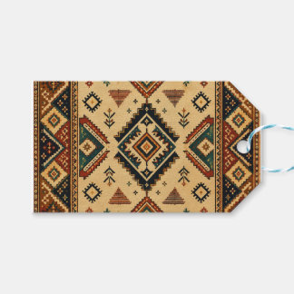 Boho Tribale Kilim Patroon Cadeautas | Rustieke Zu Cadeaulabel