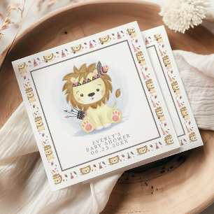 Boho Tribale Leeuw Baby Shower Servet
