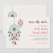 Boho Tribale Veer Droomvanger Bruiloft Save The Date (Voorkant / Achterkant)