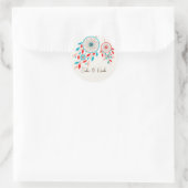 Boho Tribale Veer Droomvanger Trouwfeest Ronde Sticker (Tas)