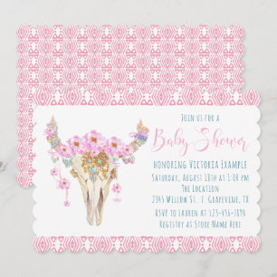 Boho Tribale Waterverf Babyshower Uitnodigingen