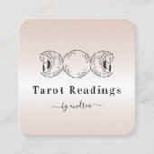 Boho Triple Moon Cream Reader Energy Healer Vierkante Visitekaartje (Voorkant)