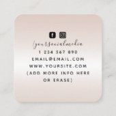 Boho Triple Moon Cream Reader Energy Healer Vierkante Visitekaartje (Achterkant)