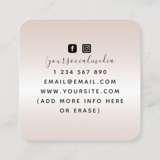 Boho Triple Moon Cream Reader Energy Healer Vierkante Visitekaartje (Achterkant)