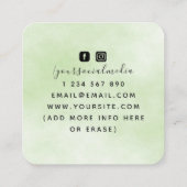 Boho Triple Moon Green Tarot Reader Energy Healer Vierkante Visitekaartje (Achterkant)