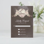 Boho Triple Moon Phases & Stars Handfasting RSVP Kaartje (Staand voorkant)