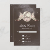 Boho Triple Moon Phases & Stars Handfasting RSVP Kaartje (Voorkant / Achterkant)