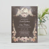 Boho Triple Moon Phases Sterrennacht Handfasting Kaart (Staand voorkant)