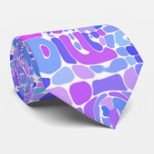Boho Trippy Groovy Kleurrijke Abstract Blob Mozaïe Stropdas (Opgerold)