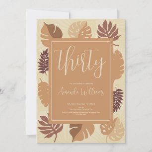 Boho Tropical 30th Birthday Invitation Kaart