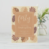 Boho Tropical 40th Birthday Invitation Kaart (Staand voorkant)