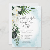 Boho Tropical Aqua Something Blue Vrijgezellenfees Kaart (Voorkant)