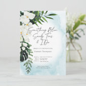 Boho Tropical Aqua Something Blue Vrijgezellenfees Kaart (Staand voorkant)