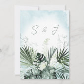 Boho Tropical Aqua Water Waterverf Wedding Kaart (Achterkant)