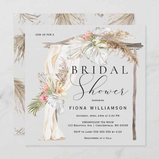 Boho Tropical Arch Vrijgezellenfeest Kaart (Voorkant / Achterkant)