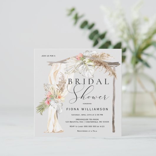 Boho Tropical Arch Vrijgezellenfeest Kaart (Staand voorkant)