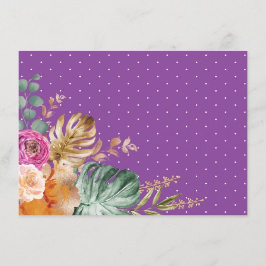 Boho Tropical Autumn Elephant Baby Diaper Raffle Informatiekaartje (Achterkant)